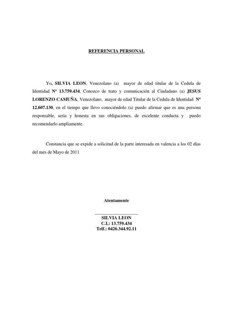 Referencias Personal Gobierno y personalidad Documentos oficiales