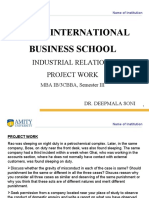Amity International Business School: Industrial Relations Project Work