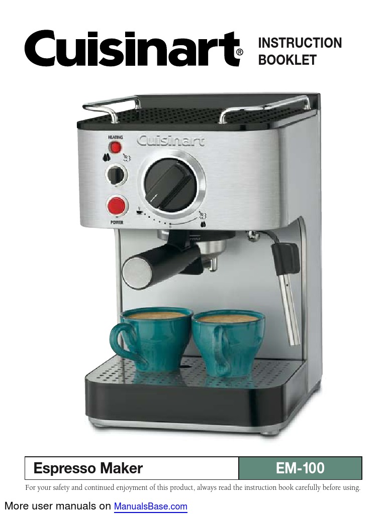 Cuisinart Espresso Maker EM100 PDF Coffee Drink