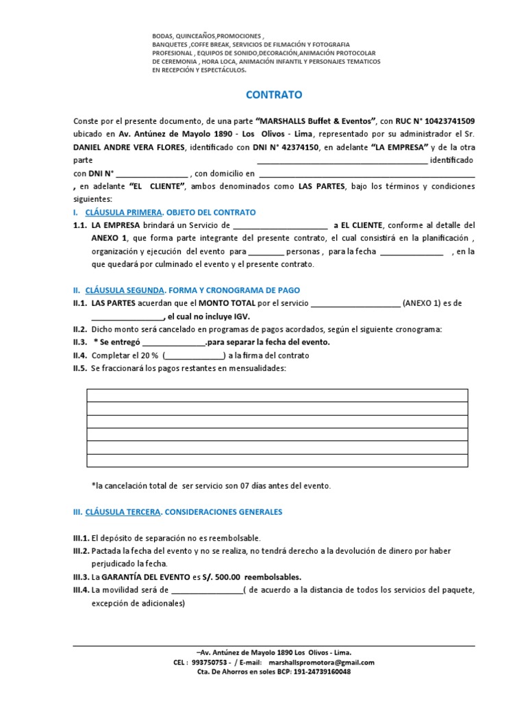 Contrato en Blanco para Rellenar - Intro | PDF | Comida y bebida | Cocinando, image size:768x1024