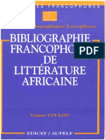 Bibliographie Francophone de Litterature Africaine Content