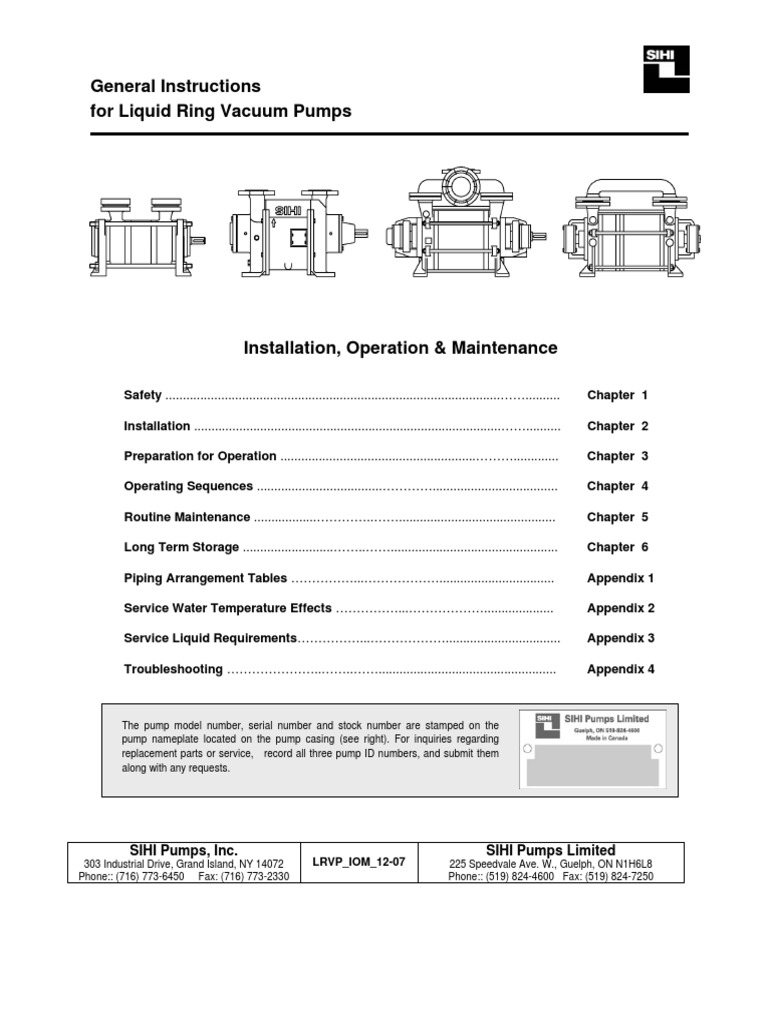 Manual Bomba Vacio Sihi PDF Pump Valve
