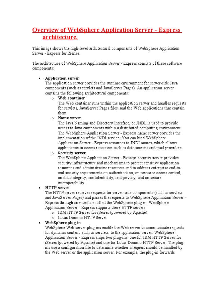 Overview of WebSphere Application Server | PDF | Application Server ...