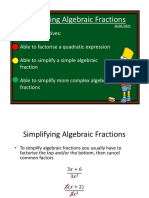 Chapter 15 - Simplifying Algebraic Fractions