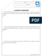 Atividade de Matematica Problemas As Quatro Operacoes 5 Ano