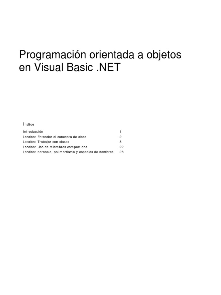 Programacion Orientada A Objetos en Visual Basic | PDF