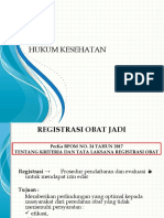 Hukum Kesehatan, Registrasi Obat Ke 13