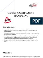 Guest Complaint Handling: Vedant Hinge HOT Front Office