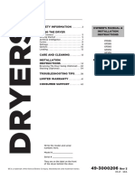 Safety Information Using The Dryer Owner'S Manual & Installation Instructions