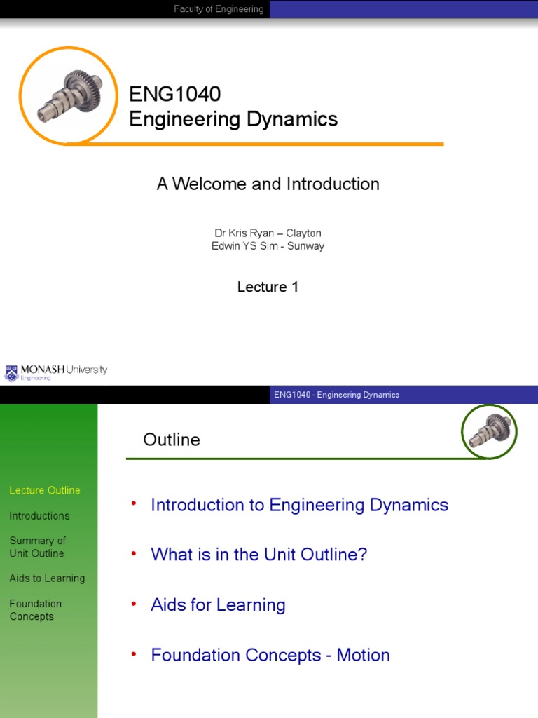 ENG1040: Intro to Engineering Dynamics | PDF | Acceleration | Heat