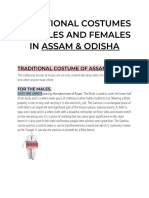 Traditional Costume of Males and Females in Assam and Odisha