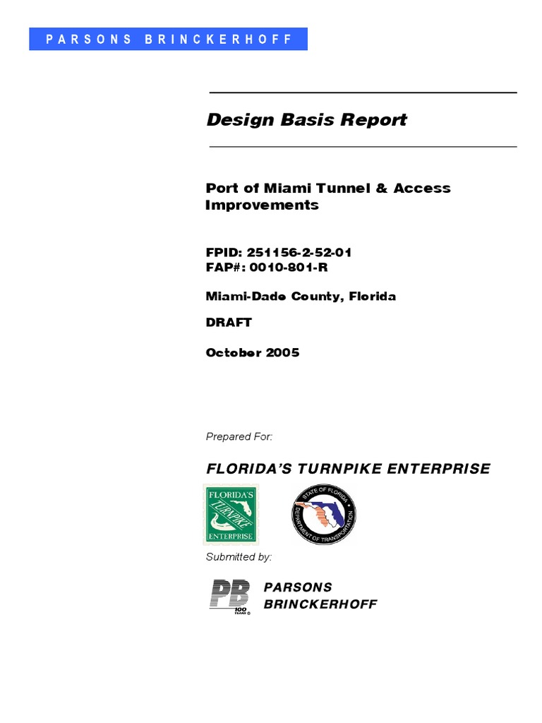 Port of Miami Tunnel Design Report | PDF | Miami | Tunnel