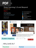 Deep Learning 1.0 and Beyond: A Tutorial