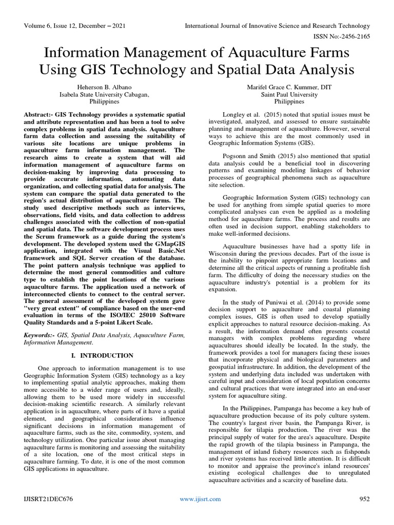 GIS for Aquaculture Farm Management | PDF | Geographic Information ...