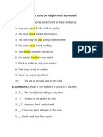 1. Exercise on Subject Verb Agreement