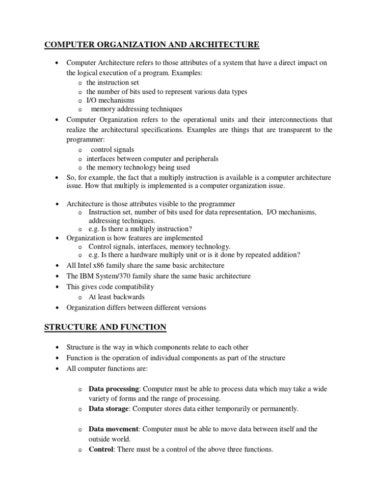 Computer System Architecture | PDF | Central Processing Unit | Computer ...