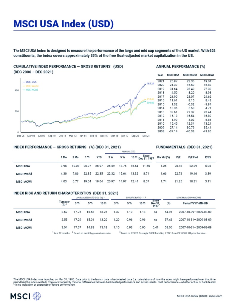 Msci Usa Index Gross | PDF | Stock Market Index | Investing