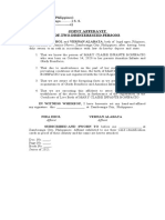 Joint Affidavit: Republic of The Philippines) City of Zamboanga ) S. S. X - X)