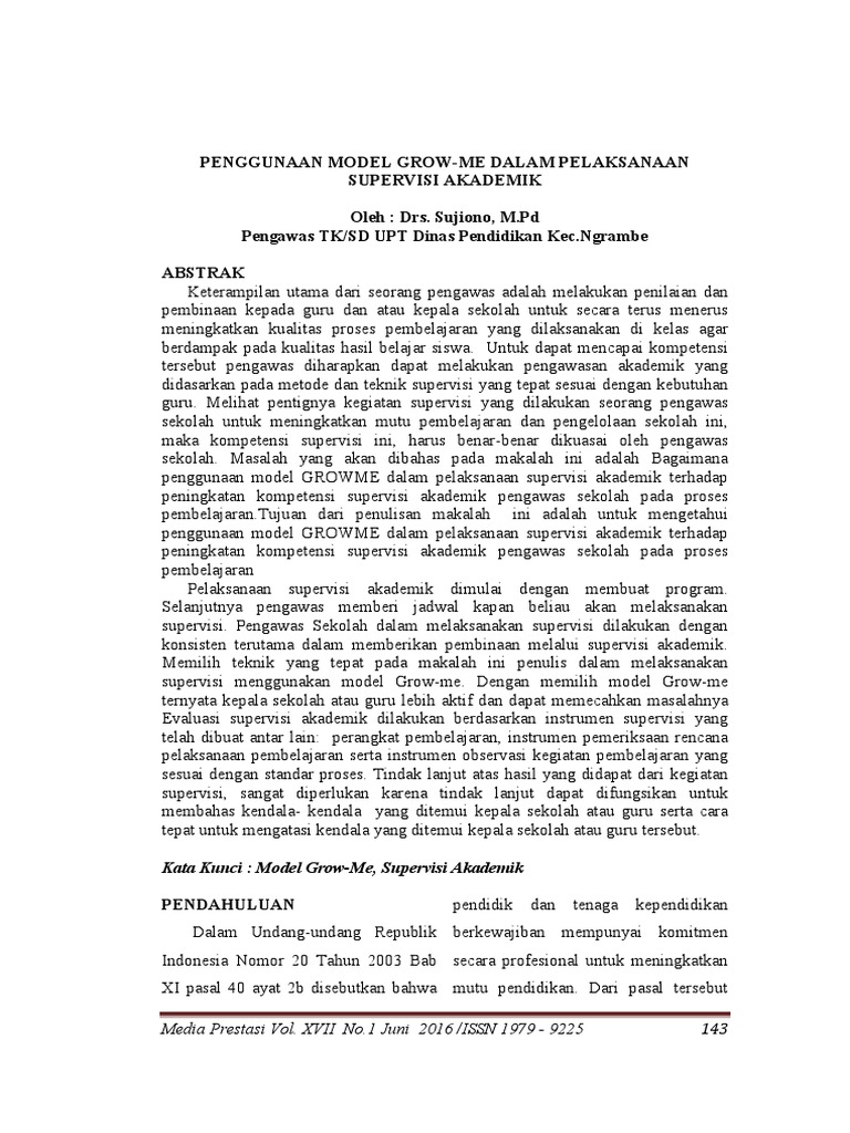 Model GROW-ME untuk Supervisi Akademik | PDF | Karier & Perkembangan