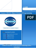 LAB MANUAL FOR OBJECT ORIENTED PROGRAMMING LAYOUTS