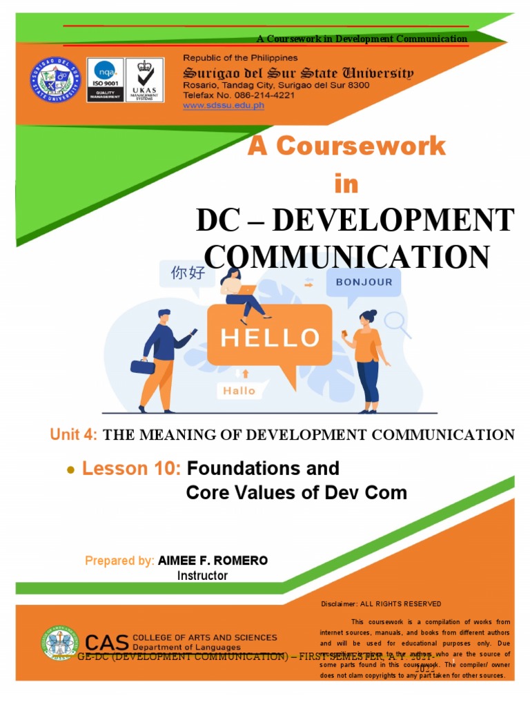 LESSON 10 FOUNDATIONS and CORE VALUES of DEV COM | PDF | Competence ...