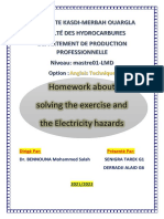 Homework About Solving The Exercise and The Electricity Hazards
