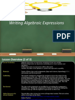 Writing Algebraic Expressions