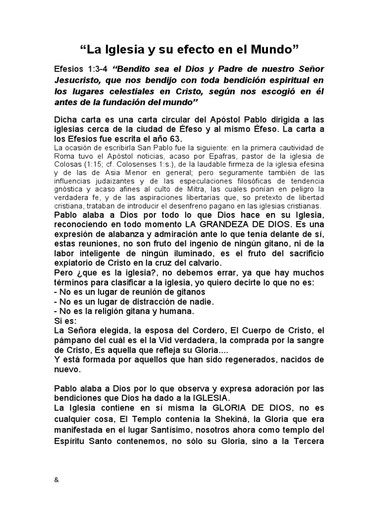 La Iglesia y Su Efecto en El Mundo | PDF | Iglesia Católica | eucaristía