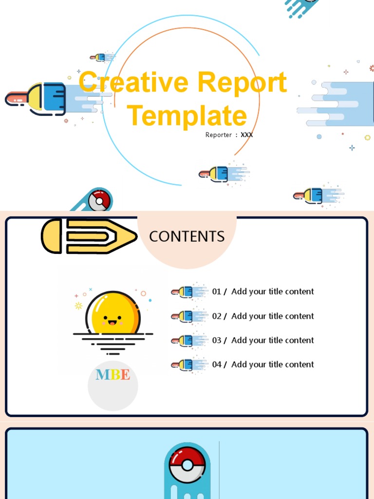 Creative Report Template | PDF | 3 D Computer Graphics | Graphics