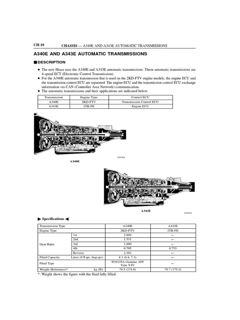 A340E and A343E Automatic Transmissions: Description | PDF | Automatic ...