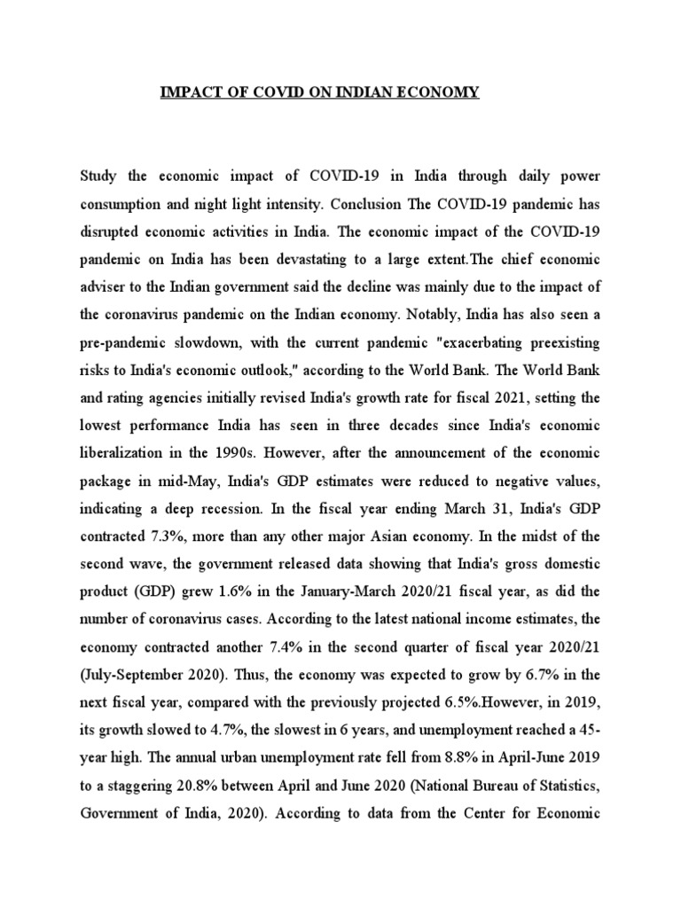 COVID-19's Economic Impact on India | PDF | Economic Growth | Recession
