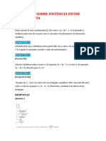 Exercícios Sobre Distância Entre Ponto e Reta