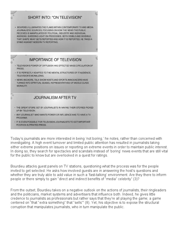 Television Summary PDF Mass Media Newspapers