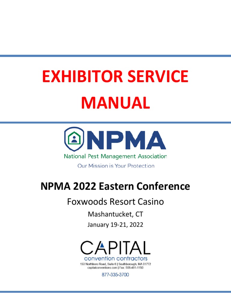 NPMA 2022 Eastern Conference Exhibitor Service Manual PDF Credit
