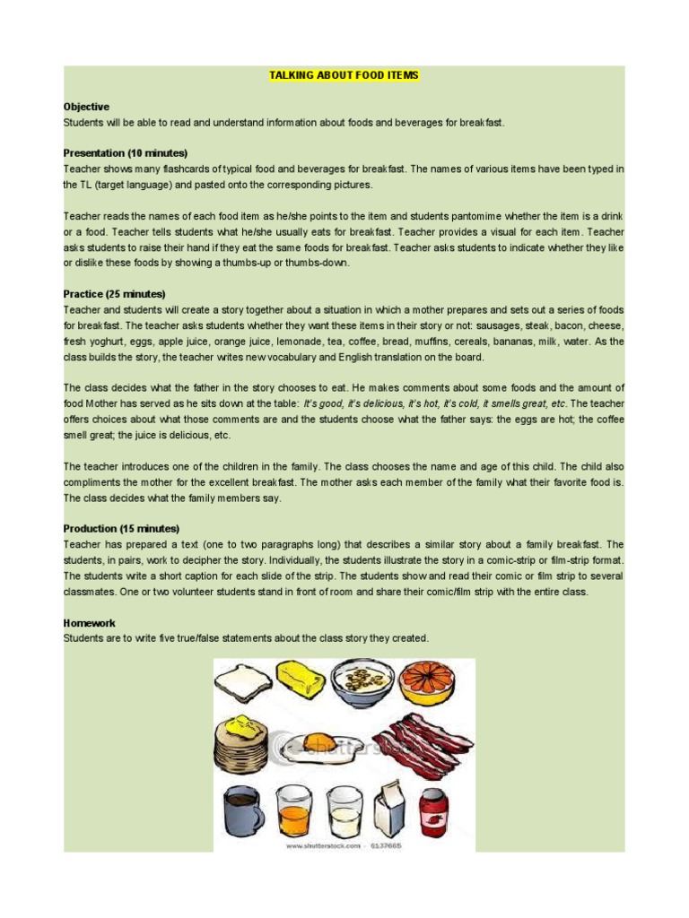 CLIL Lesson Planning Sample | PDF | Foods | Cognition