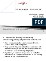 Topic 2 Cost Analysis For Pricing Decision