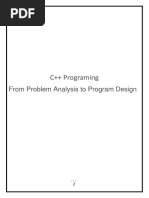 C++ Programing: From Problem Analysis To Program Design