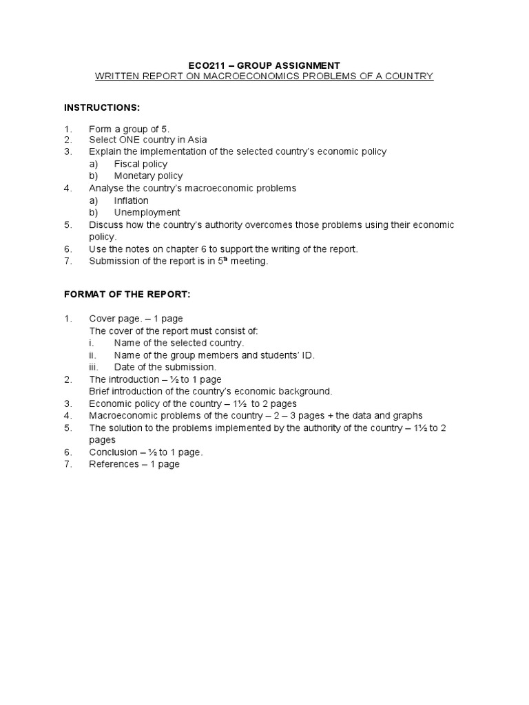 Eco211 Group Assignment Pdf