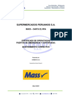 Certificado de Operatividad Puertas de Emergencia - Mass Santa Elvira