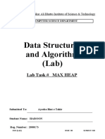 Data Structures and Algorithm (Lab) : Lab Task # Max Heap