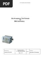 Site Acceptance Test Formats For RMU Automation: Drawing Number (4) - Page 1 of 9 Rev 0