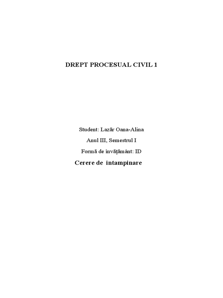 Cerere Intampinare | PDF