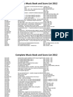 Complete Music Books and Scores 2012