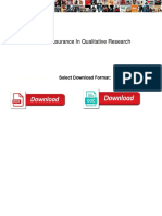 Quality Assurance in Qualitative Research