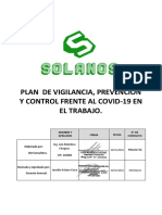 PLAN  DE VIGILANCIA, PREVENCION Y CONTROL FRENTE AL COVID-19 EN EL TRABAJO - SERVICIOS GENERALES SOLANOS