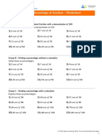 One Number As A Percentage of Another GCSE Maths Revision Worksheet