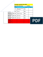 December Weekly Plan 2021: Note Date Main Job Helper Person