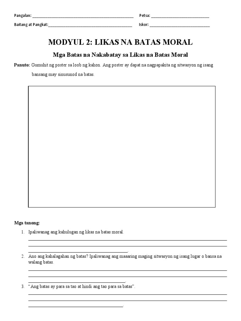 Batas Moral Activity PDF