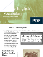 Middle English Vocabulary: Lykhosherstova Yuliia Palamarchuk Vctoriia Kirichok Nadiia