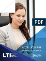 Actfl LPT & RPT: Examinee Handbook